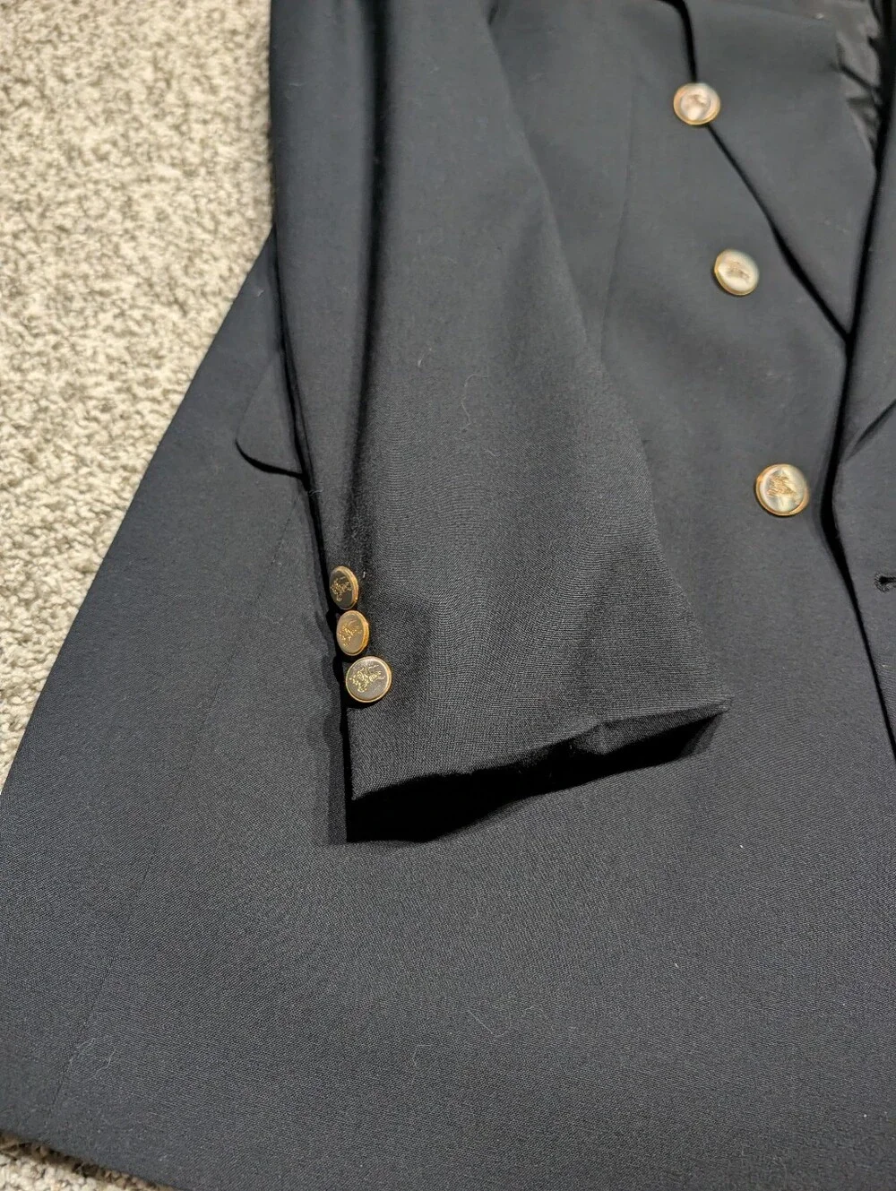 Vintage Burberrys' Mens Super 100's Wool Suit Jacket Blazer Size 44 Made In USA